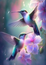 Hummingbird Bird Diamond Art Kit for Adults 12x16 Inch DIY Wall Decor Canvas