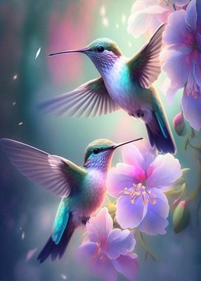 Hummingbird Bird Diamond Art Kit for Adults 12x16 Inch DIY Wall Decor Canvas