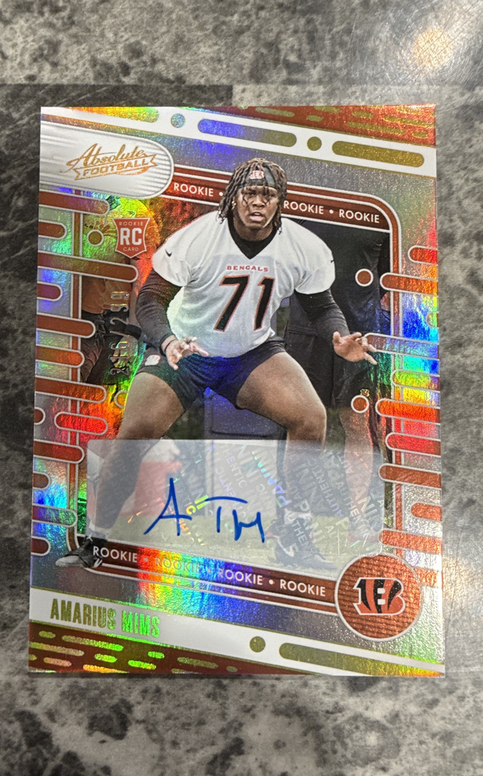 Amarius Mims Panini Absolute #118 Signature-Spectrum