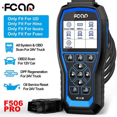 Fcar F506 PRO Diesel Heavy Duty Truck HD All System Diagnostic Scanner 6/9/16PIN