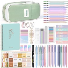 Nicpro 76PCS Bible Study Supplies Journaling Kit 9 x 4.5 x 2.4 inches, Green