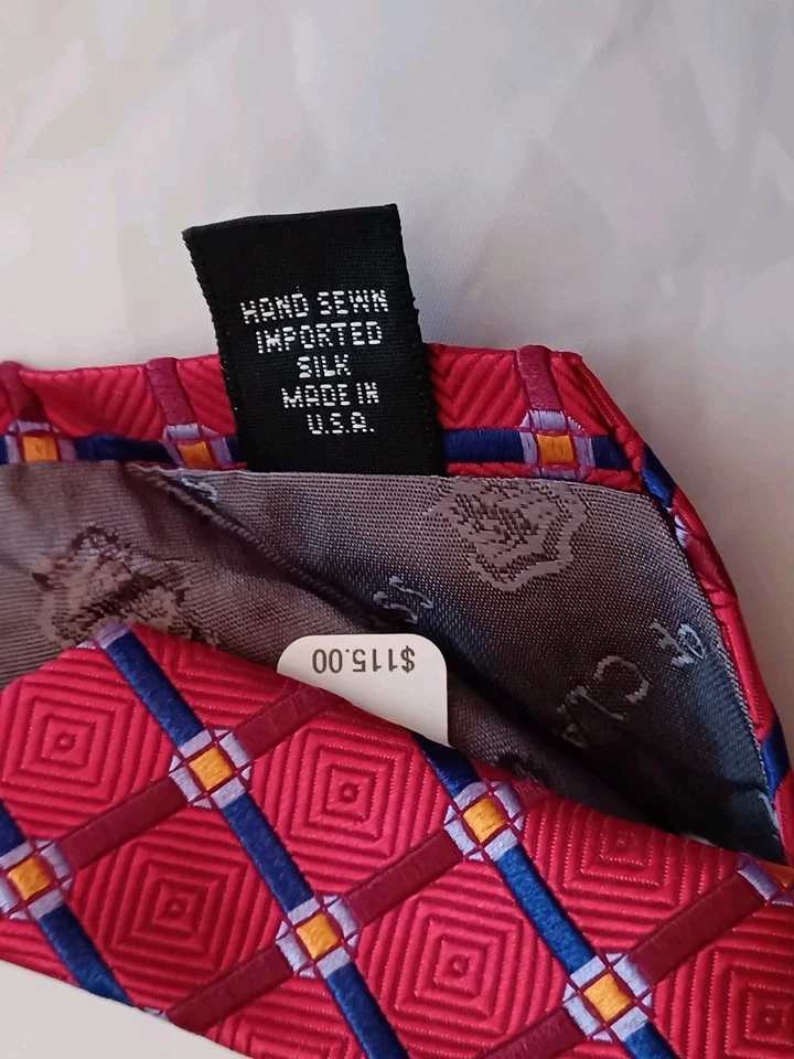 ROBERT TALBOTT лучший в своем классе шелковый галстук дизайнерский геометрический рекомендуемая розничная цена производителя 115 долл. США ручная работа  - Изображение 4 из 4