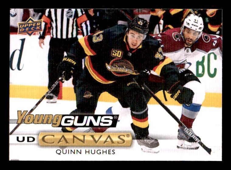 2019-20 Upper Deck Canvas #C211 Quinn Hughes Canucks Rookie Young Guns