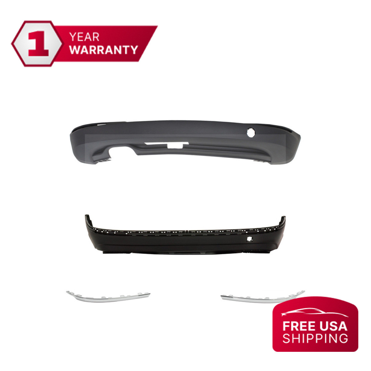 2018 Volkswagen Tiguan Rear Lower Bumper Cover with Trims & Valance