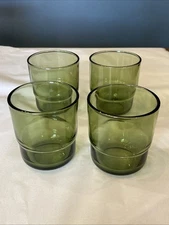 Our Place Night And Day Drinking Stackable Glasses Dawn Retro Olive Green 12oz