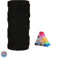 100 Natural Macrame Cotton Cord,3mm x109 Yard Twine String Cord Colored Cott...