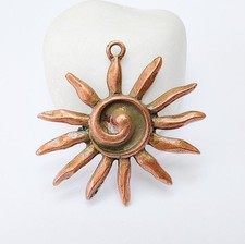 Radiant Sun Charms, Spiral Pendant Summer Earring Charm 48x46mm G37290