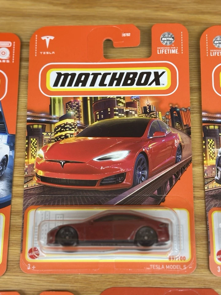 Matchbox  Lot Of (7) Different Tesla Models! MINT CONDITION CARDS. Ships FREE! - Image 3 of 4