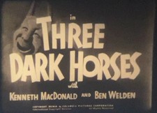 Three Stooges  Three Dark Horses   1952 Super 8mm Film, Sound, Swing Vote Swap
