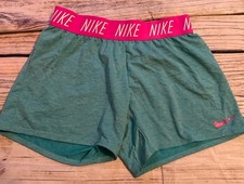 Nike Dri-Fit Shorts Women s XL Teal Pink lightweight Logo