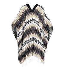 Traditional Mexican Baja Poncho Men and Women Authentic Gaban One Size Brown