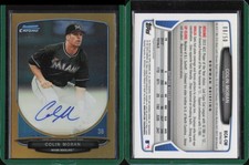2013 Bowman Chrome Draft Draft Pick Auto Gold Refractor Colin Moran Marlins /50