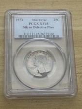 197X Washington Quarter PCGS XF-45 Mint Error Struck on Defective Planchet