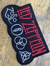 Led Zeppelin Band Symbols Patch: Sew On, Quality Embroidery, 6” By 3”, New