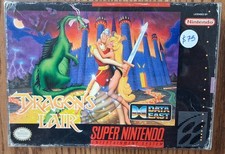 Dragon's Lair SNES Box Manual registration advert precaution dustcover protector