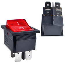 2PCS Rocker Switch DPST 4 Pin On Off Red LED 20A 125V 16A 250V Snap In