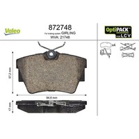 Valeo 872748 Bremsbelagsatz FüR Opel Renault Trafic Vivaro JL FL JG EL FG EG