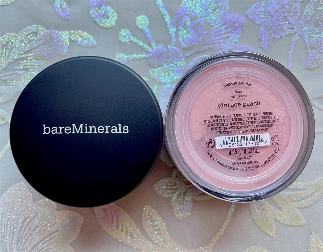 bareMinerals VINTAGE PEACH Loose Powder Blush .85g XL ~ NEW/SEALED