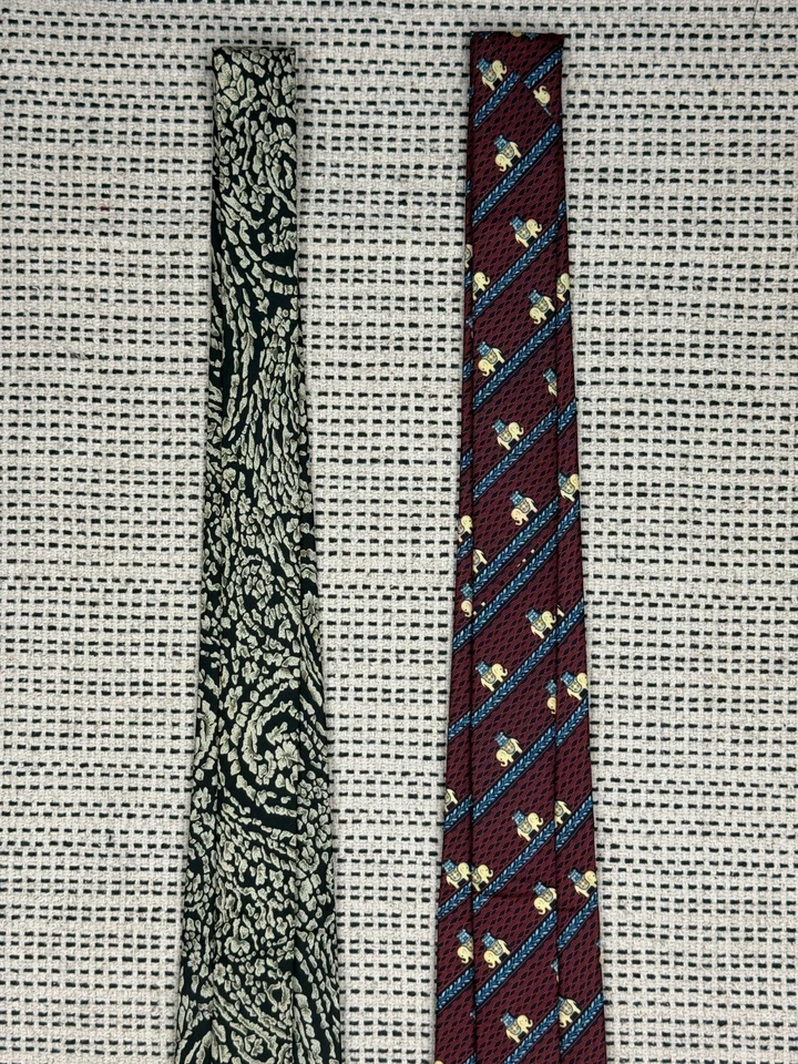 LOTE DE 2 CORBATAS JIM THOMPSON HOMBRE DISEÑO MIXTO HECHAS EN TAILANDIA Foto 3 de 4