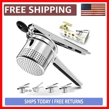 Large 15 oz Potato Ricer - Effortlessly Create Fluffy Mashed Potatoes with He...