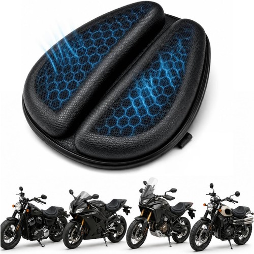 Motorcycle Seat Cushion, Gel Motorcycle Seat Cushion with 3D Honeycomb Design...