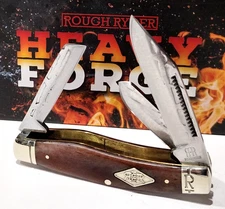 Rough Ryder Brown Bone Forge Carbon Steel 3 Blade Stockman Pocket Knife RR1977