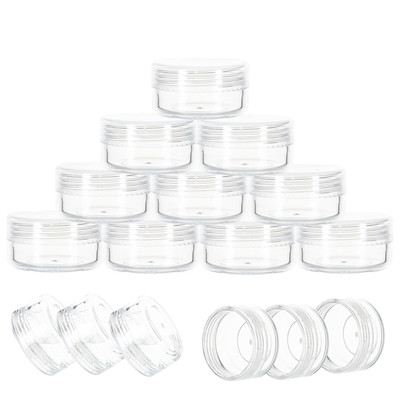 10 Gram Sample Containers with Lids, 10Pcs Clear 10g-10 Count, Full 