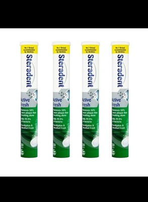 4er Pack Active Fresh Zahnersatz Reinigungstabletten 120 Tabletten Falsche Zähne Reiniger