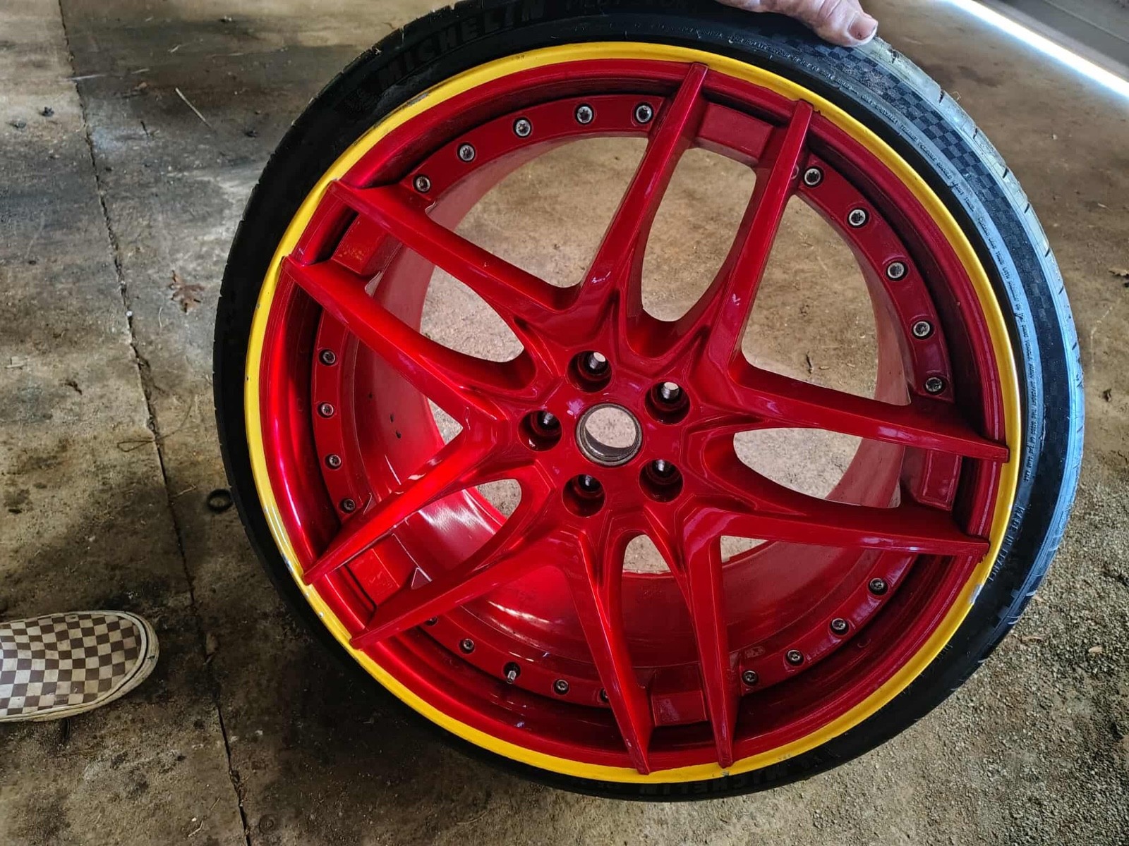 21” novitec nf7 3 piece red  Ferrari rims front/rear set