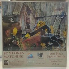 SunsOut "Someones Watching" 500 Piece Puzzle Bird Rustic Country Sealed New USA