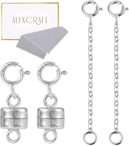 KISSPAT Sterling Silver Magnetic Necklace Clasps and Closures Set of 4 Sterling - Picture 9 of 12