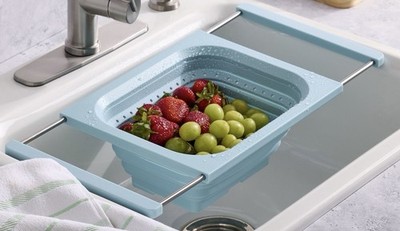 KitchenAid Collapsible Colander 4-quart 14.49'' L x 10.24'' W x 1.70'' H Blue