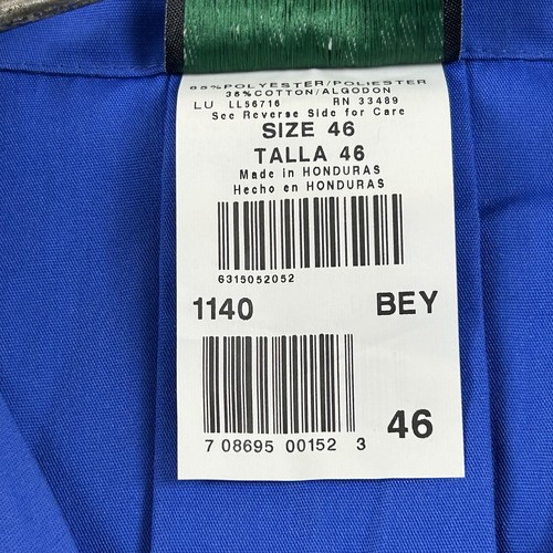 Landau Mens 46 Blue Short Sleeve Zip Front Scrub Top Pockets NWT - Picture 5 of 9