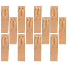 12 Pcs Kraft Paper Bags With Handle For Wine Bottle Gift 9.5 x 9 x 35 cm