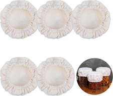 5Pcs Sourdough Jar Cover, Reusable Sourdough Starter Jars Covers Linen Elastic C