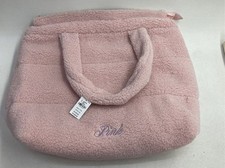 Victoria's Secret PINK Pink Sherpa Faux Fur Tote Bag Large NWT