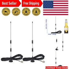 20-1300MHz Scanner Antenna with Magnetic Base for Ham Radio - 2-Pack