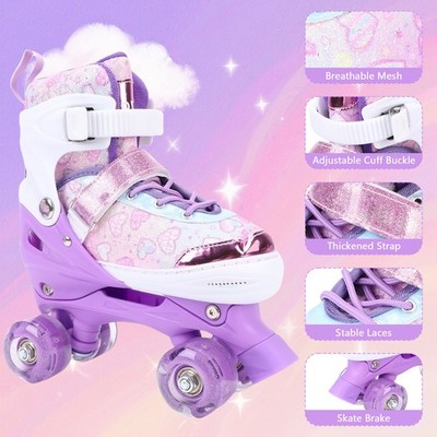 Inline Skates 4in1 Rollschuhe LED ABEC7 Einstellbare Inliner Rollen 32-36