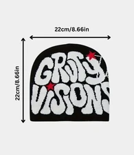 GRND Visions Knit Beanie Hat Unisex Hip Hop Streetwear Winter Skull Cap
