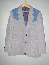 VNTG 80s Pendleton Blazer Sportcoat Mens Virgin Wool Herringbone Elbow Pads 42