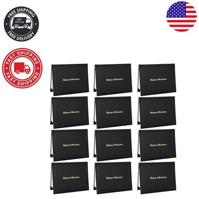 Versatile 12 Pack Diploma Holders - Padded Faux Leather for 8.5x11 Certificates