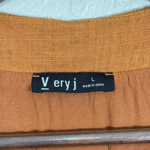 Lagenlook Festival Style Linen Blend Dress Lg Rust Western Boho Artisan Scandi - Picture 10 of 13