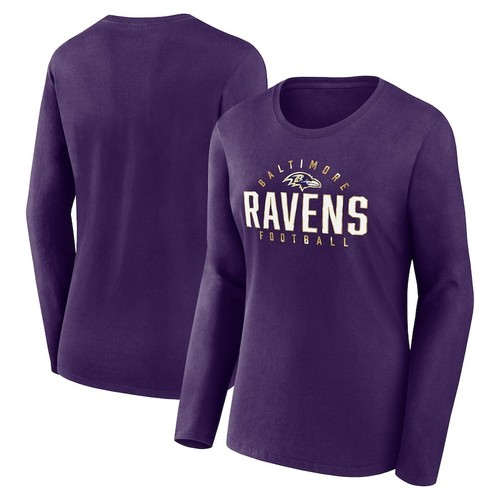 Baltimore Ravens Fanatics Women's Plus Size Foiled Play Long Sleeve T ...