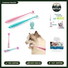 Ergonomic Cat Dog Toothbrush with Suction Cup - Lightweight Easy to Use