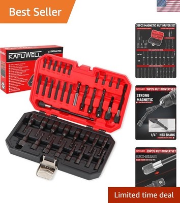 Versatile 39PCS Magnetic Bit Set with 1/4'' Hex System & Quick-Release Extensions