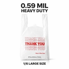 SSWBasics Large Plastic Thank You Bags - Case of 500 Pieces