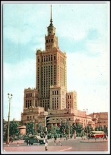 Warsaw Palace of Culture Science Poland Vintage Postcard 1961 A. Johann ... K046