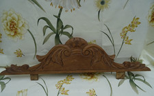 Fronton d'Armoire style louis XVI Noyer sculpté rinceaux style Louis XV 1900