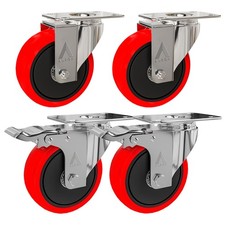 4" SWIVEL CASTER WHEELS 360 Rotation Castor Trolley Dolley Cart Rollers 100mm