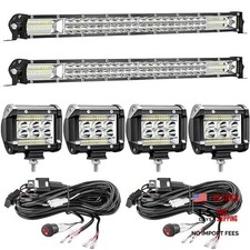 LED Light Bar Kit, 2 20 Inch Slim Light Bars, 4 4 Inch Kit 20 Inch 12V/24V